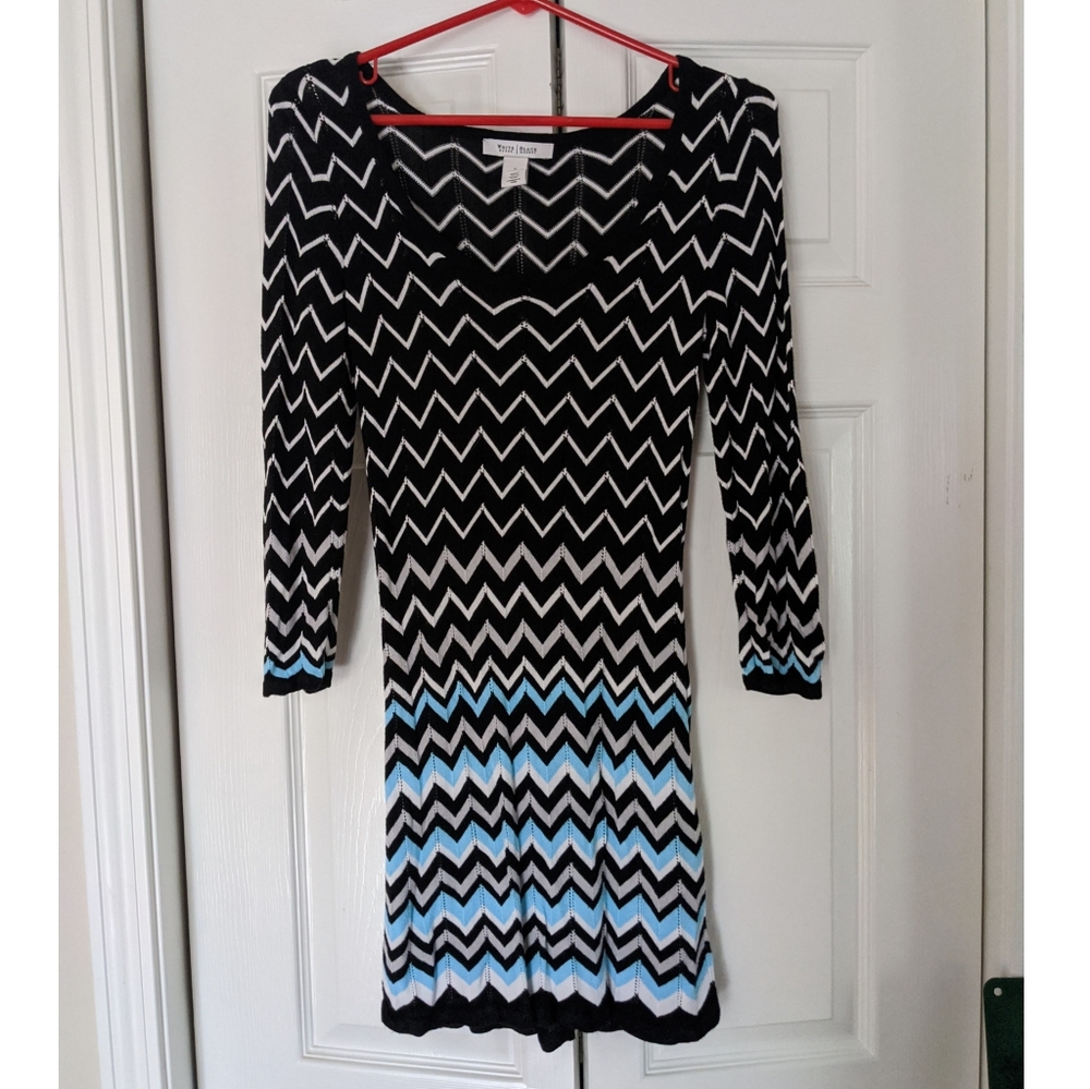 White House Black Market Chevron Sweater Dress